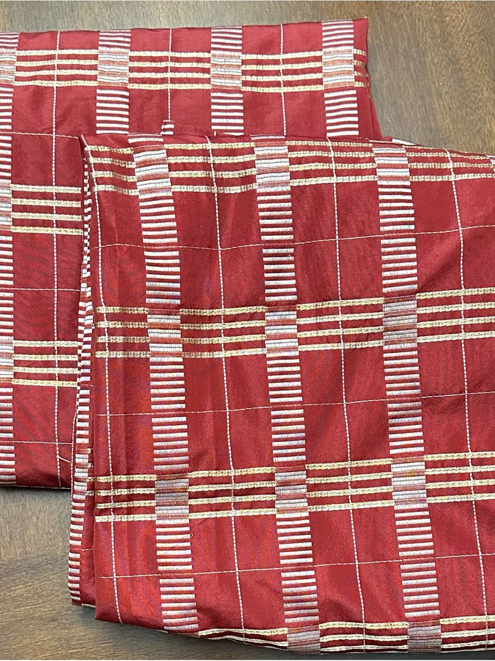 Pier 1 Red and Gold Curtain Panels